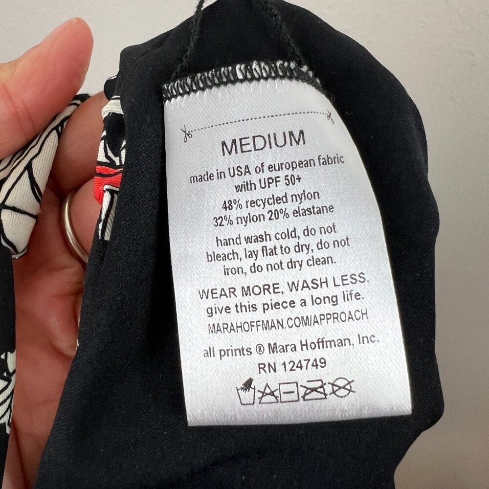 Mara Hoffman Chrishell One Piece Swimsuit Size Medium Paisley Jewel Black Beach - Picture 11 of 11